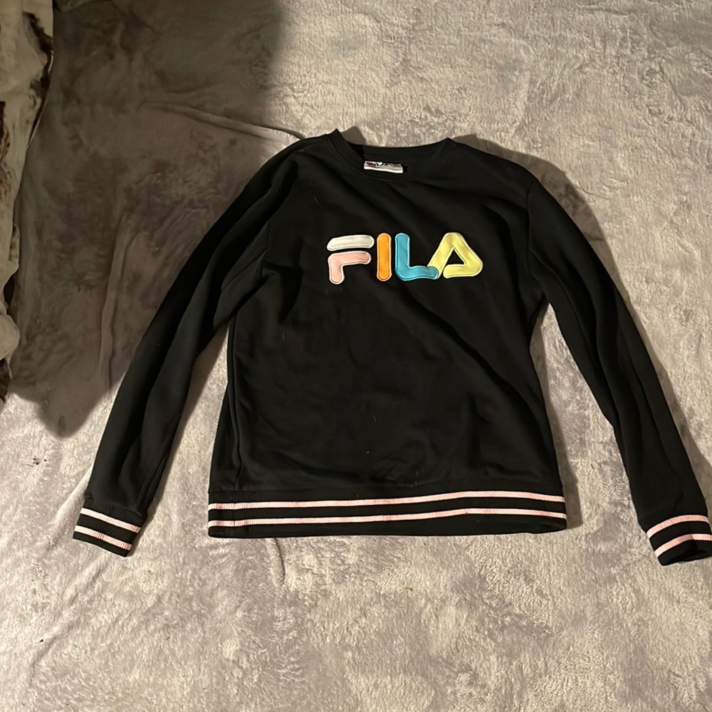 fila sweater black and pink